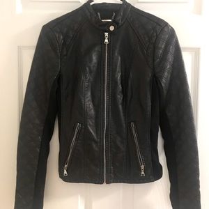 Faux Leather Moto Jacket